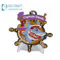 Wholesale cheap custom shaped metal 3d enamel hell logo death's head pumpkin halloween medal for gifts